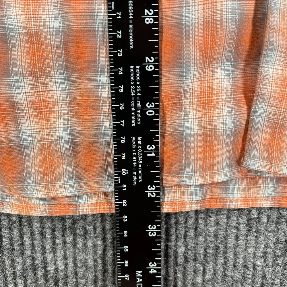 The North Face Shirt Mens XL Extra Large Orange Plaid Long Sleeve Button‎ Up
